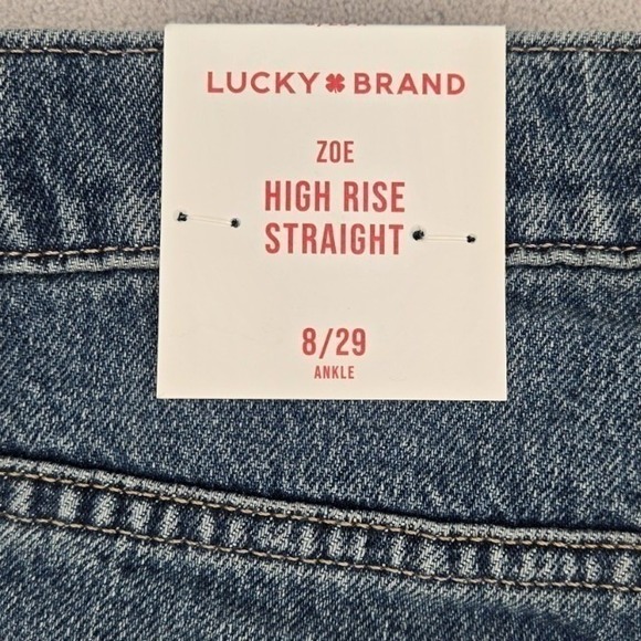 Lucky Brand Zoe High Rise Crop Straight 8/29 Jeans NWT Decorative Studs - Picture 10 of 13